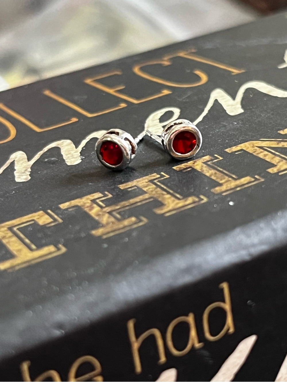 Garnet stud earrings